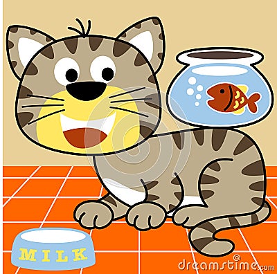 Cat and friend Vector Illustration