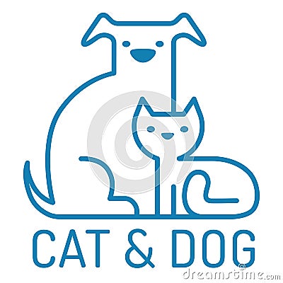 Cat and gog Vector Illustration