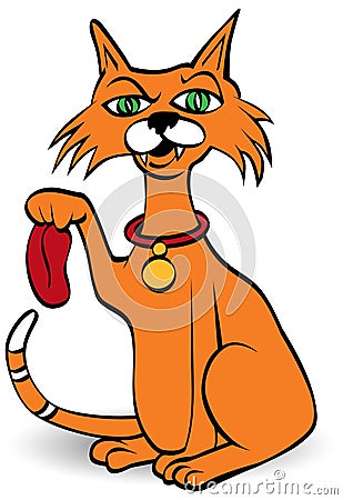 Cat Got Your Tongue Isolated Vector Illustration