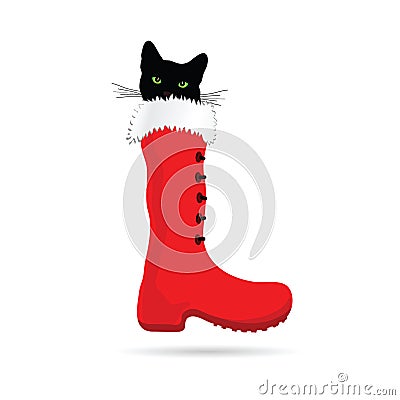 Cat with green eye vector Vector Illustration