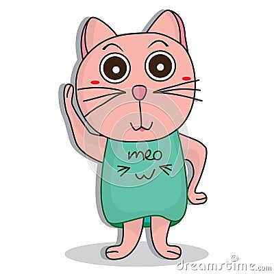 Cat hello Vector Illustration