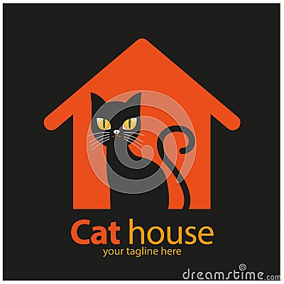 Cat house symbol Vector Illustration