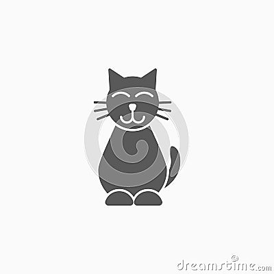 Cat icon, moggy vector, pet, animal, cartoon Vector Illustration