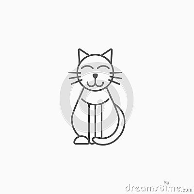 Cat icon, moggy vector, pet, animal, cartoon Vector Illustration