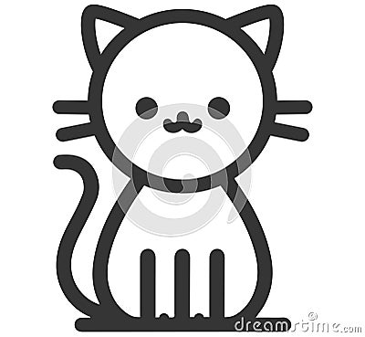Cute cat cartoon vector for kid coloring and decoration Vector Illustration