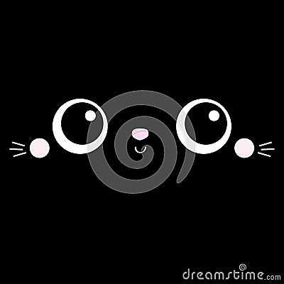 Cat kitten kitty square face head icon. Cartoon funny baby character. Cute kawaii animal portrait. Kids print for poster, t-shirt Vector Illustration