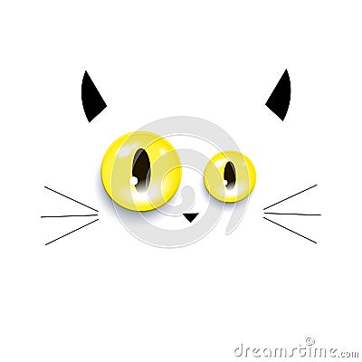 Cat kitten vector mustache eyes animal nose Vector Illustration