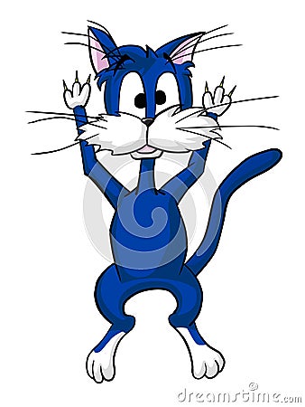 Cat with the lifted paws Vector Illustration