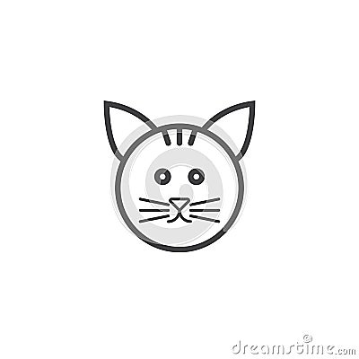 Cat line icon, pet outline vector logo illustration, linear pict Vector Illustration