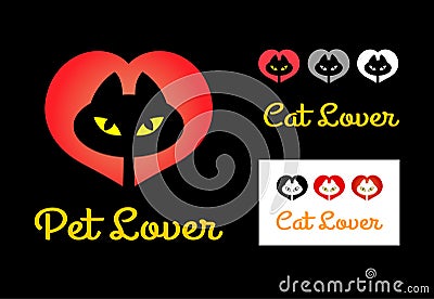 Cat lover symbol Vector Illustration