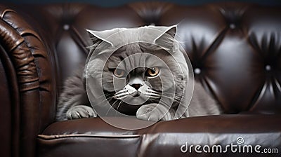 Cat lying on the couch Stock Photo
