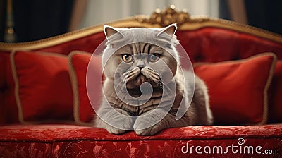 Cat lying on the couch Stock Photo