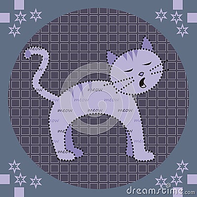 Cat, meow, vector illustration Vector Illustration