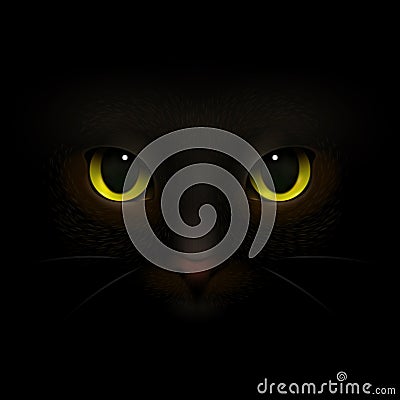 Cat Monster Realistic Composition Vector Illustration