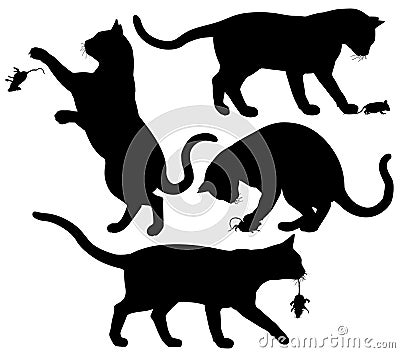 Cat and mouse Vector Illustration