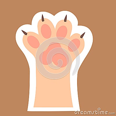 Cat paw print with claws Vector Illustration