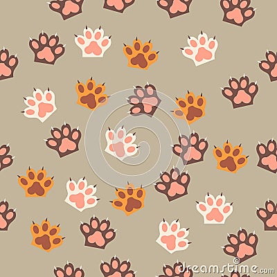 Cat paw print with claws Vector Illustration