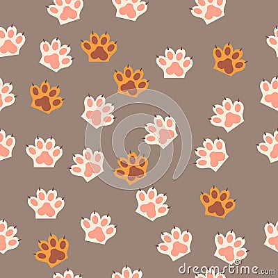 Cat paw print with claws Vector Illustration