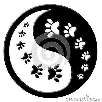 Cat paw print yin yang Stock Photo