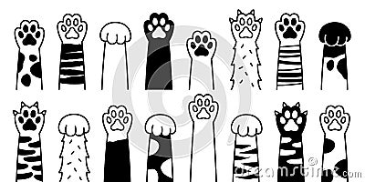 Cat paw vector dog paw cat breed vector doodle illustration character Vector Illustration