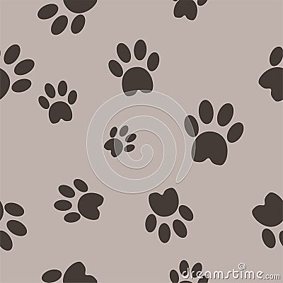 Cat paws seamless vector background Vector Illustration