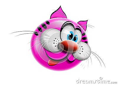 Cat pink cartoon Stock Photo