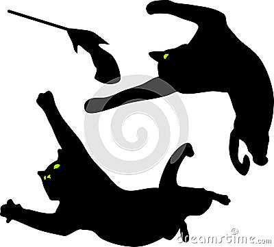 The cat's games Vector Illustration