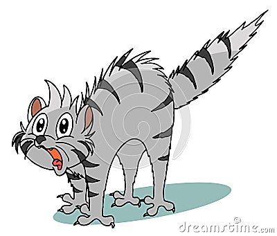 Cat scared Cartoon Illustration