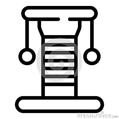 Cat scratcher pillar icon outline vector. Soft climbing tower Vector Illustration