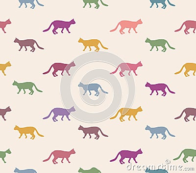 Cat seamless pattern. Pets background. Stock Photo