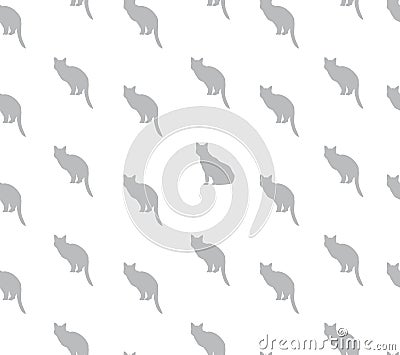 Cat seamless pattern. Pets background. Stock Photo