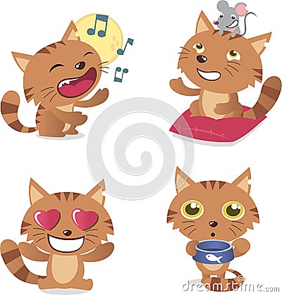 Cat set 2 Cartoon Illustration