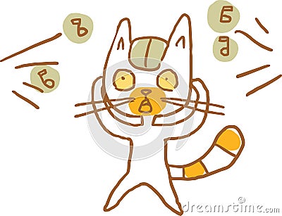 Cat Shocked due Ambient Noise. Vector Illustration. Part of a Series Vector Illustration