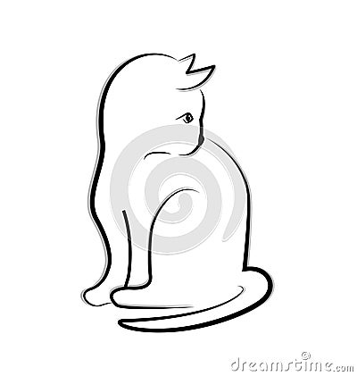 Cat silhouette logo Vector Illustration