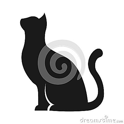 Cat silhouette icon. Cat sitting symbol vector illustration Vector Illustration