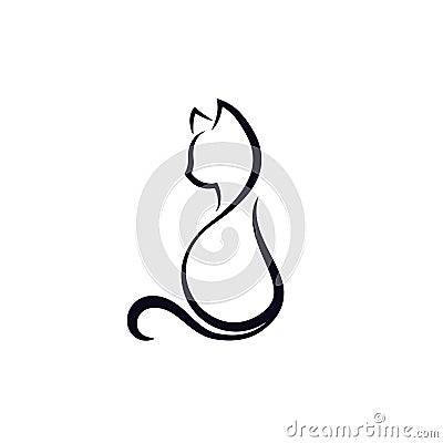 Cat simple silhouette Vector Illustration