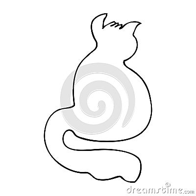 cat simple vector sketch single one or continuous line Stock Photo