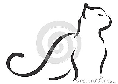 Black Cat Sketch Abstract simple Stock Photo
