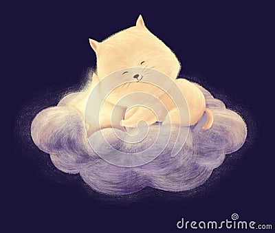 Cat sleep on cloud Stock Photo