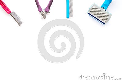 Cat and Small Dog Grooming Tools Stock Photo