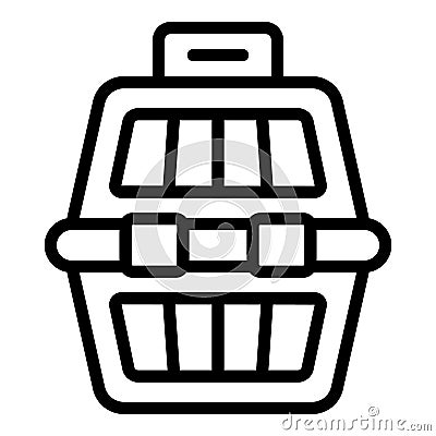 Cat travel basket icon outline vector. House tower Stock Photo