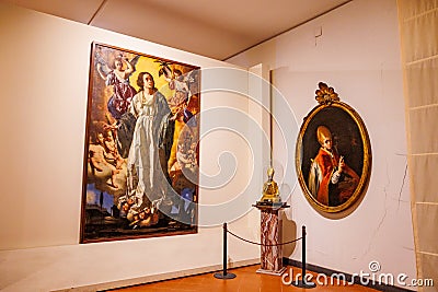 Museum and catacombs in Italy, travel in Napoli city, Europe Editorial Stock Photo