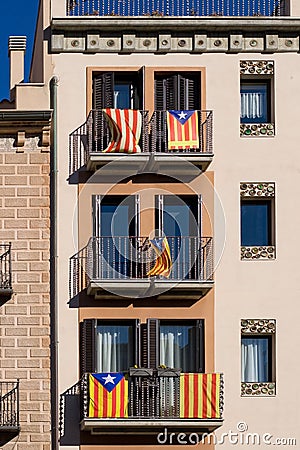 Catalan independence flags Stock Photo