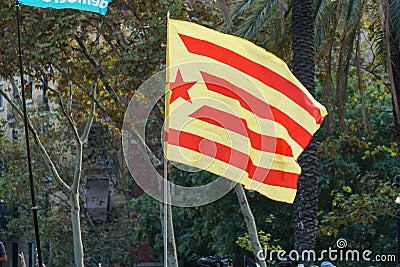 Catalan independentist flag Editorial Stock Photo