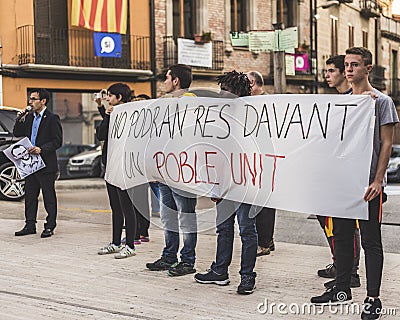 Catalan protest demand for release of jailed independence leaders Editorial Stock Photo