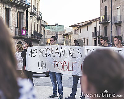 Catalan protest demand the release of jailed leaders Editorial Stock Photo