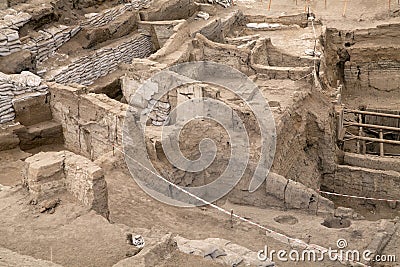 Catalhoyuk Konya Turkey. Built in 7500 B.C. Photo taken on: Ma Stock Photo