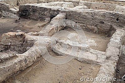 Catalhoyuk Konya Turkey. Built in 7500 B.C. Photo taken on: Ma Stock Photo