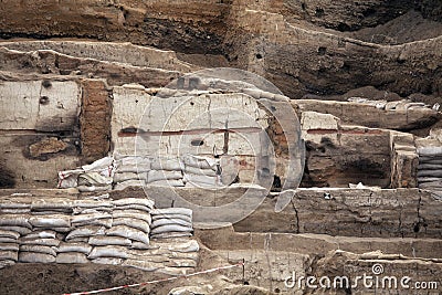 Catalhoyuk Konya (Turkey). Built in 7500 B.C. Stock Photo