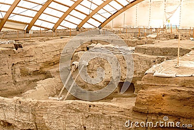 Catalhoyuk Oldest Town in World Stock Photo